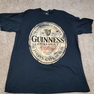 Guinness Extra Stout T Shirt Black Size XLT Traditional Brewed St James